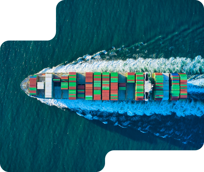 Cargo ship from above