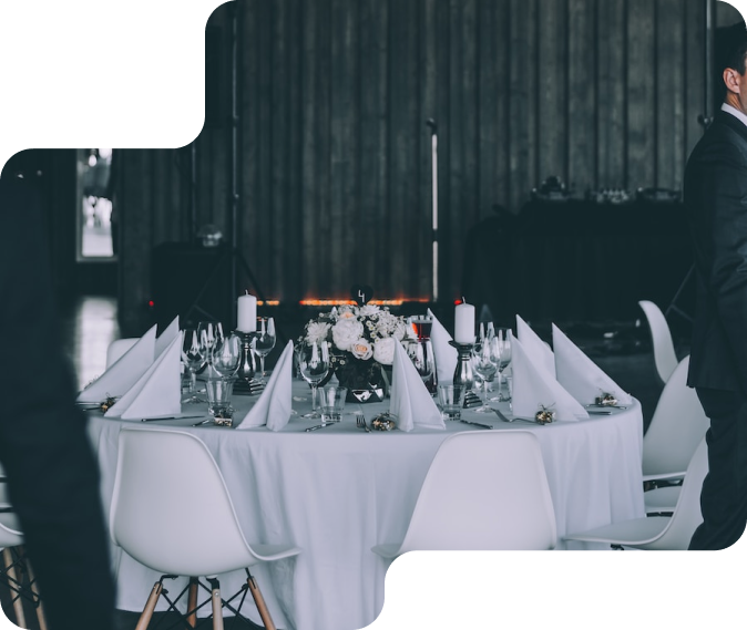 Event table with napkins